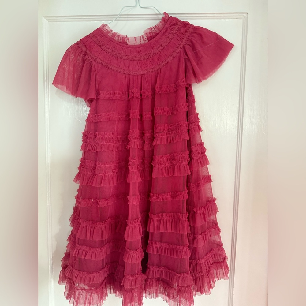 Mini Boden Pink Ruffled Formal Dress